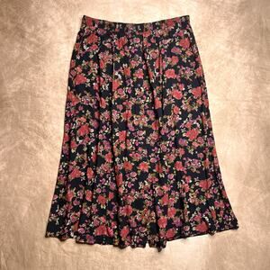 Vintage 90s Katy D Kathryn Deene Floral Skirt Multicolor Button Up Whimsigoth